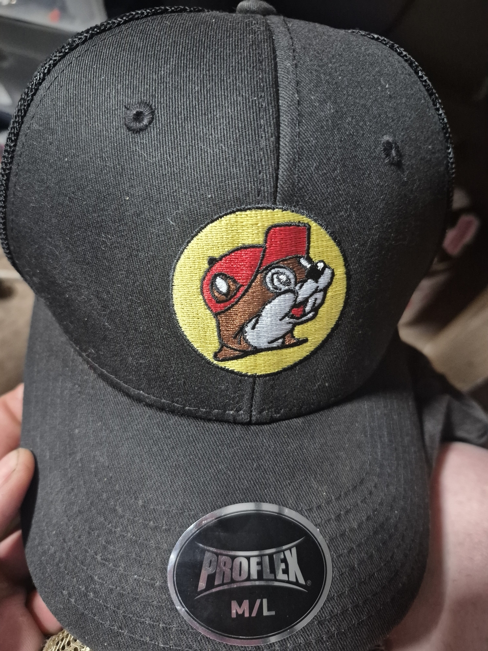 Proflex Black Trucker Cap with Embroidered Mascot